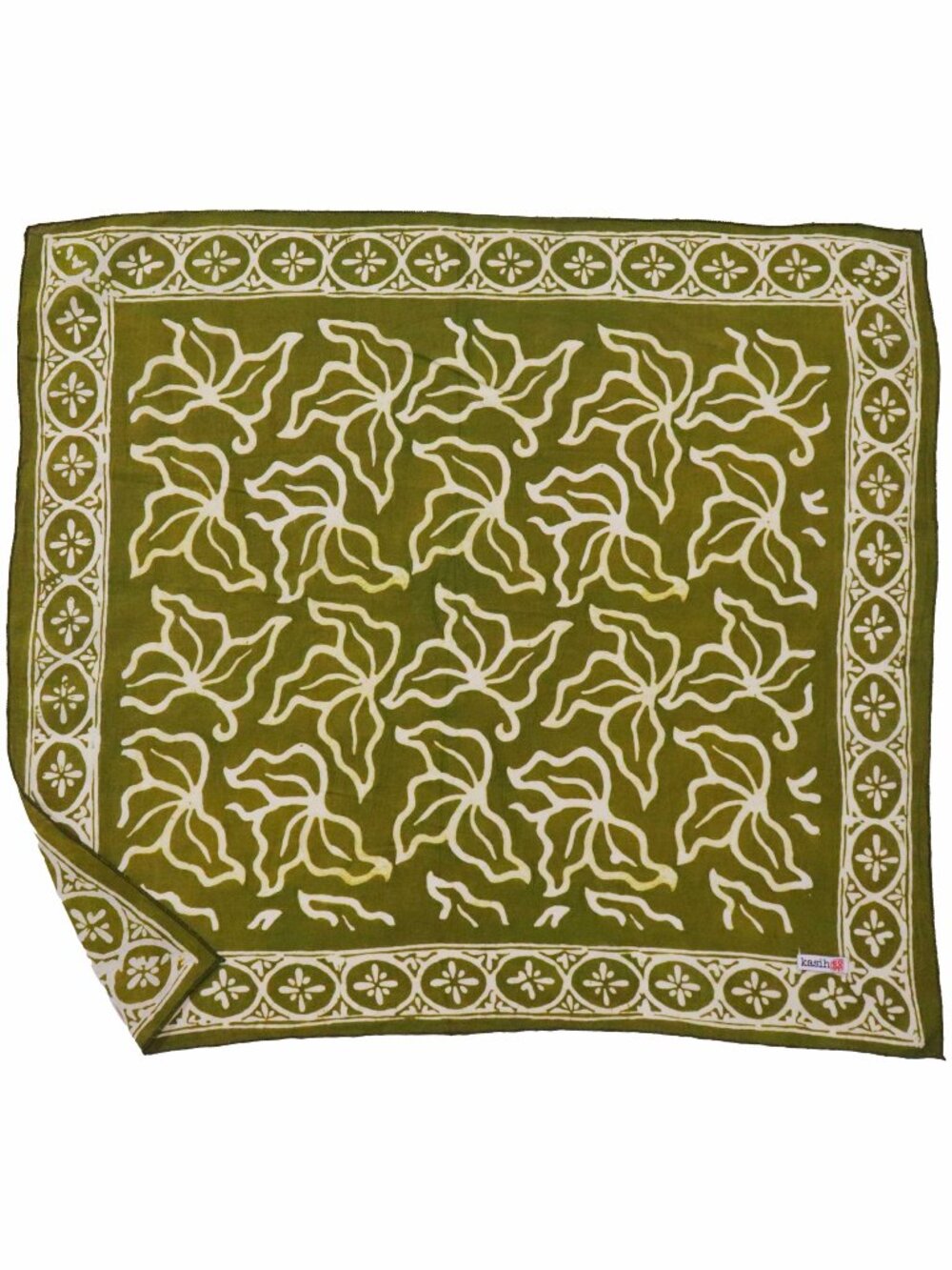 Hand Dyed Batik Bandana Jade Jungle Olive Green Soft Cotton